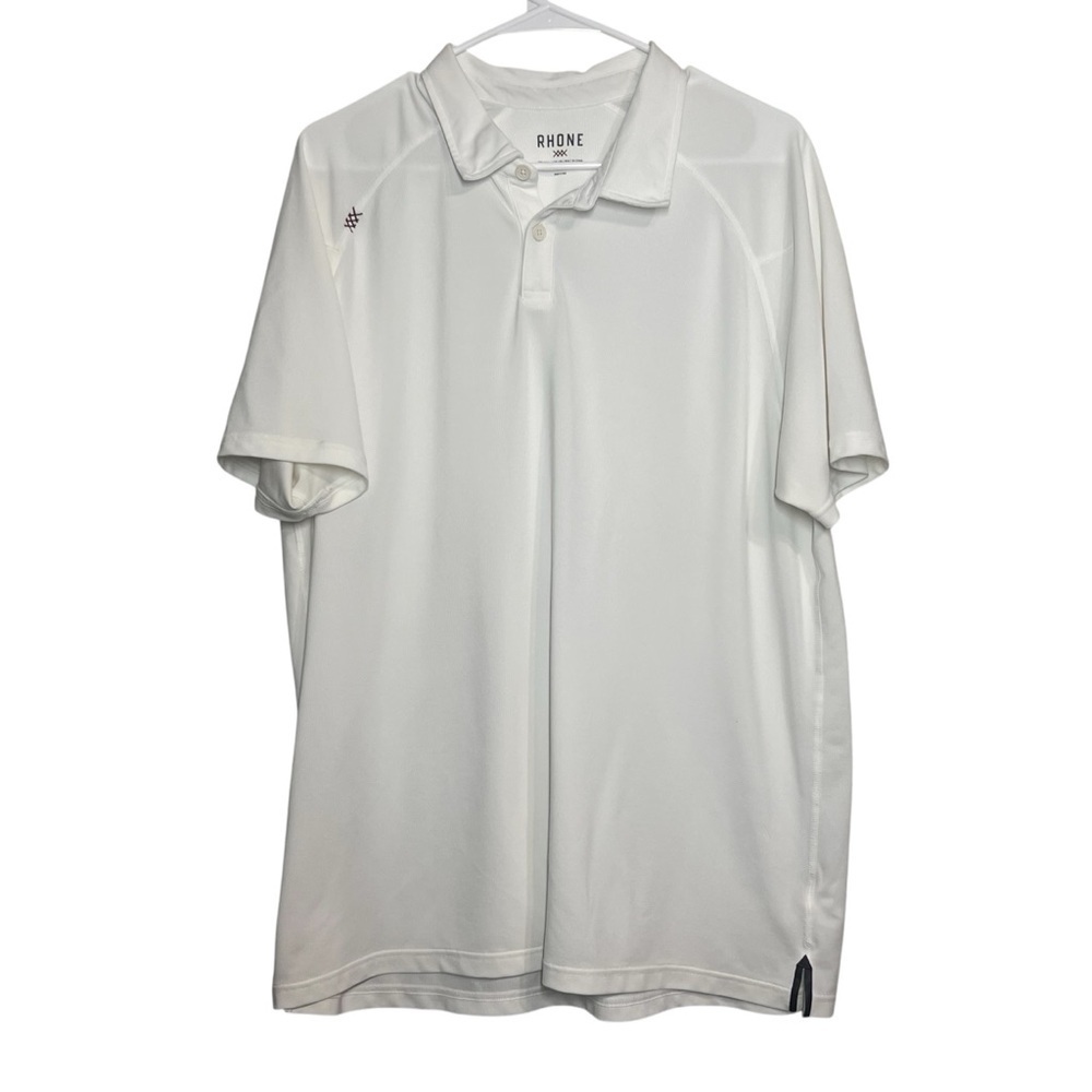 Rhone Mens Short Sleeve Polo Shirt White Size Large Casual Golf Career